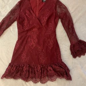 Deep red cocktail dress from lulus
